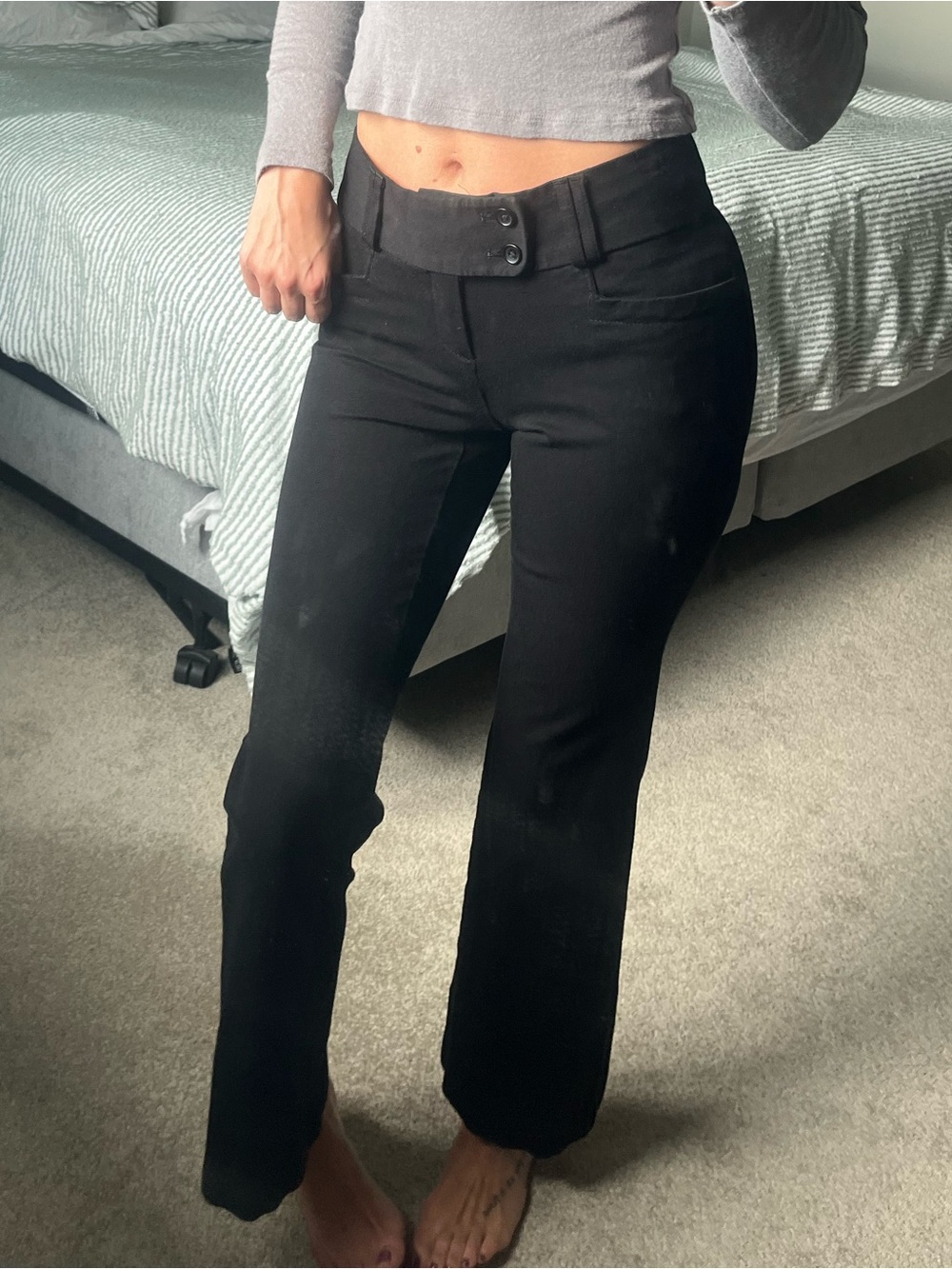 Banana Republic Black Straight-Leg Dress Pants